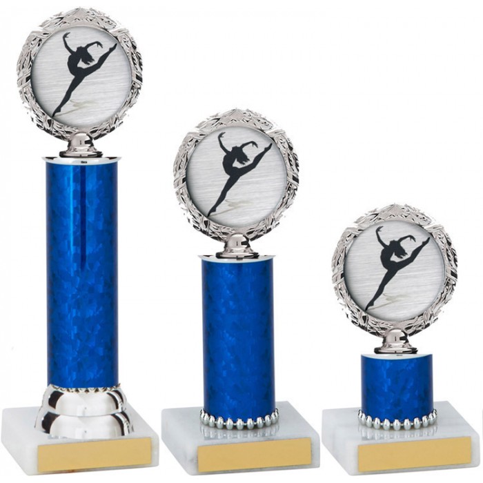 WREATH METAL DANCE TROPHY  - CHOICE OF CENTRE - AVAILABLE IN 3 SIZES
